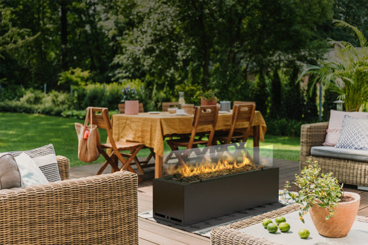 Planika Galio Black – Utendørs gasspeis i sort stål